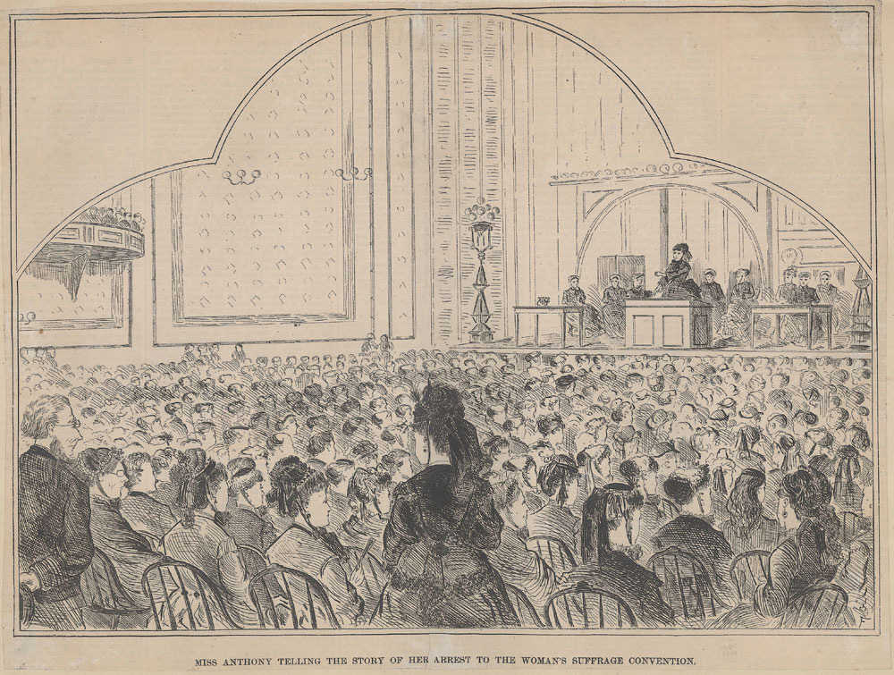 Susan B. Anthony at a Woman's Suffrage Convention