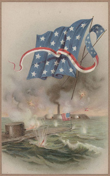 postcard of The Monitor's Great Victory